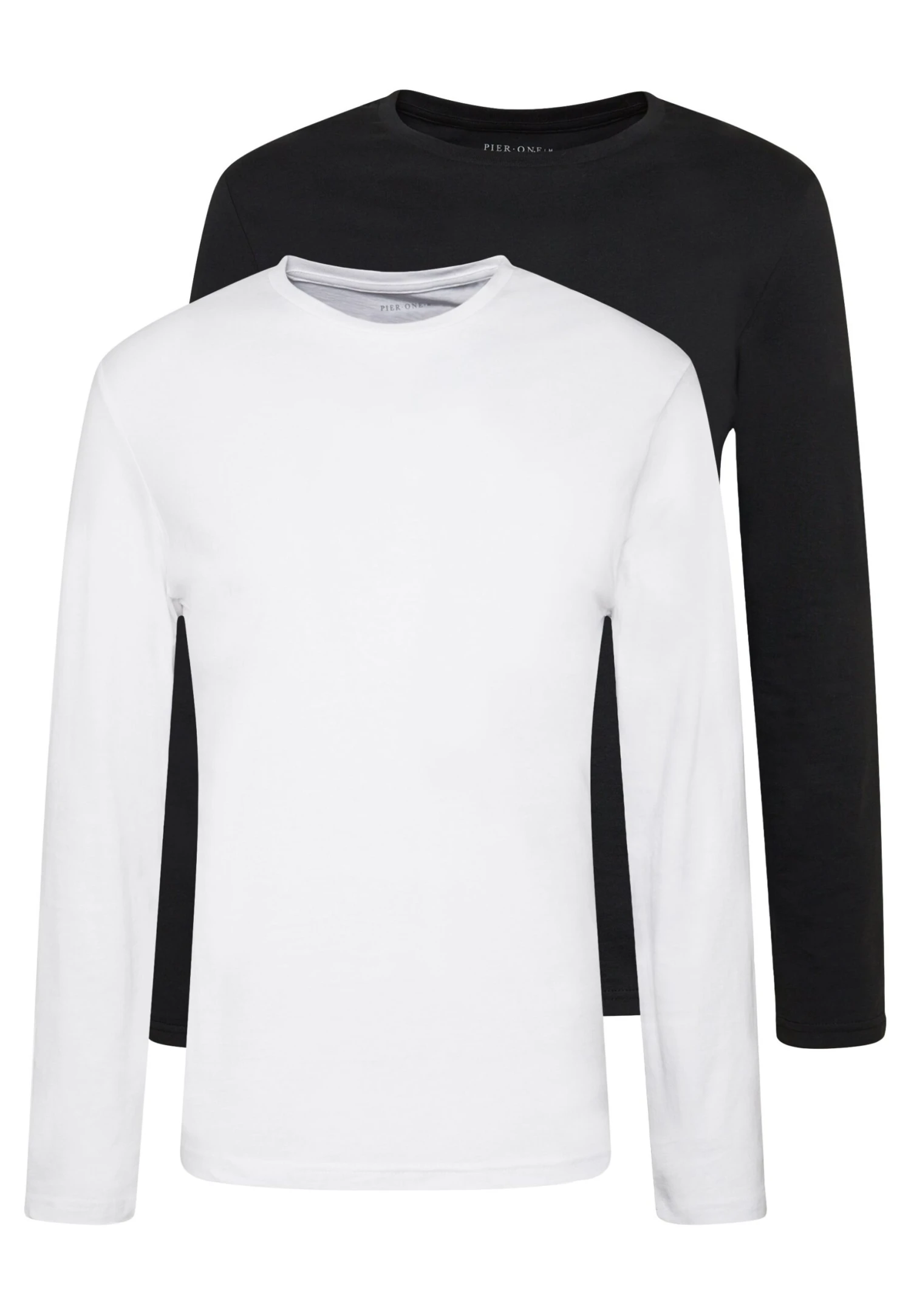 Pier One 2 Pack - Longsleeve - White/Black 3 Pier One 2 Pack - Longsleeve - White/Black