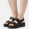 Pier One Leather- Sandalen - Black -Pier One 78e54eccd9e44fe8b9b433cbbbee109e