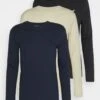 Pier One 3 Pack Unisex- Longsleeve - Black/Dark Blue/Stone -Pier One b382dee9f517437c92ed8060d4b9dcb9