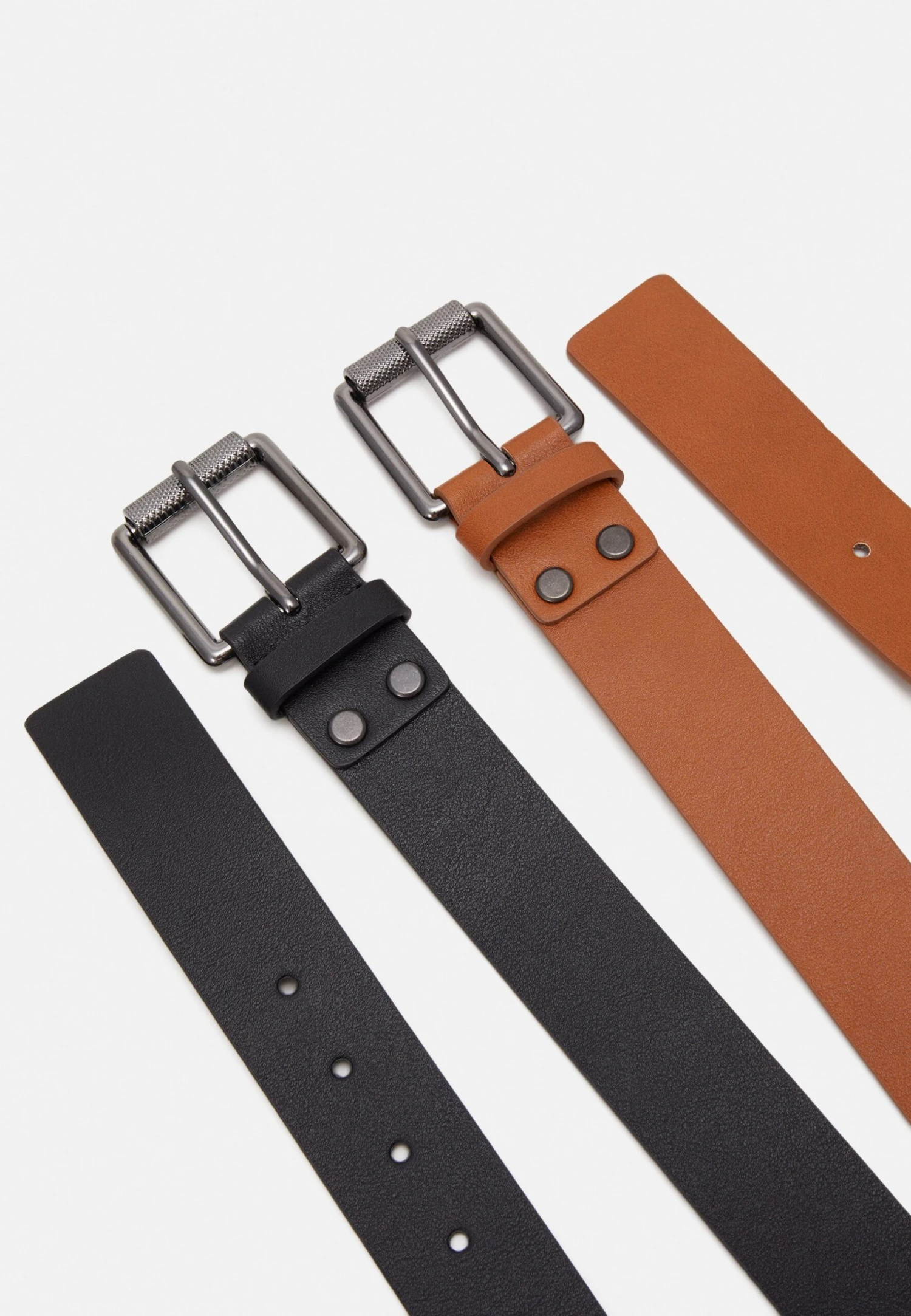 Pier One 2 Pack Unisex - Riem - Black/Cognac 4 Pier One 2 Pack Unisex - Riem - Black/Cognac - Afbeelding 2