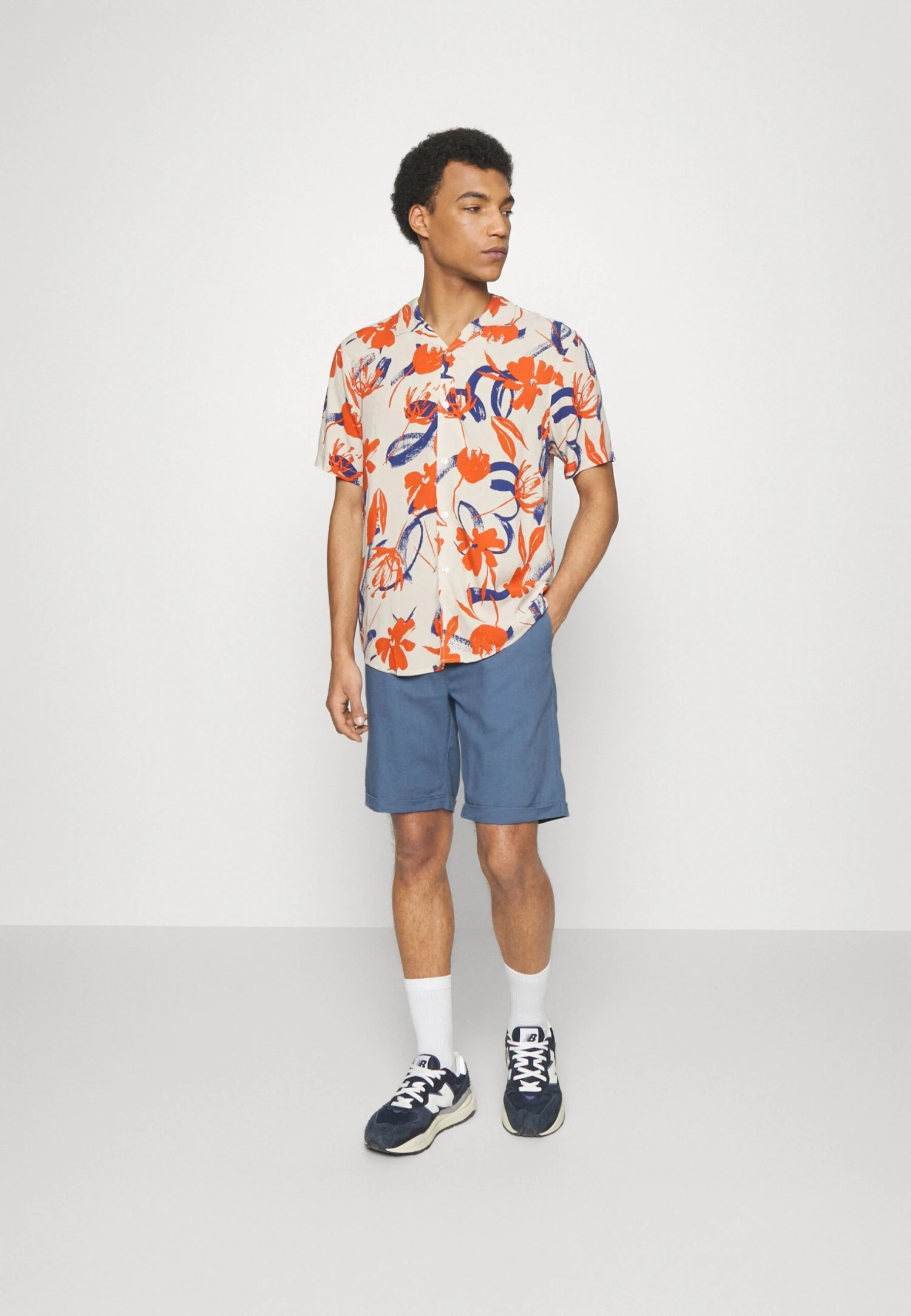 Pier One Linen Blend Drawcord Shorts- Shorts - Blue 4 Pier One Linen Blend Drawcord Shorts- Shorts - Blue - Afbeelding 2