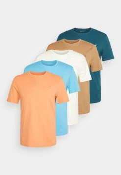 Pier One Unisex 5 Pack - T-Shirt Basic - Off-White/Tan/Orange -Pier One dc4773aca5d7482f93de53f2692e5c29
