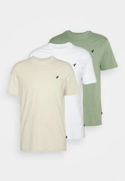 Pier One 3 Pack Unisex - T-Shirt Basic - White/Offwhite /Green -Pier One fe96b4eb79924bdb945969ca3cf26a74